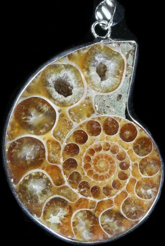 Fossil Ammonite Pendant - Million Years Old #37893